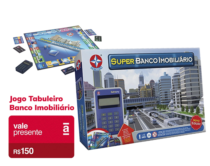 Jogo De Tabuleiro Super Banco Imobiliário Nova Versão - ShopJJ -  Brinquedos, Bebe Reborn e Utilidades